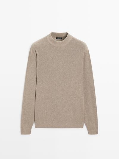 Massimo Dutti Свитер из смесовой хлопковой пряжи с высоким воротником