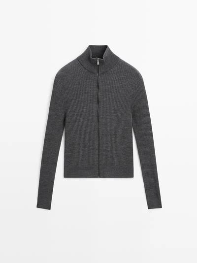 Кардиган из шерсти на молнии- Заказать в России