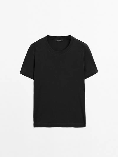 Футболка с круглым вырезом из 100% хлопкового интерлока- Заказать в России