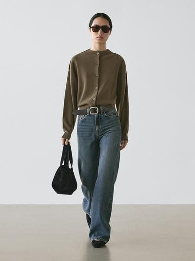 Massimo Dutti Джинсы с высокой посадкой и широкими штанинами