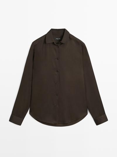 Massimo Dutti Рубашка из шелка сатина FLOWING