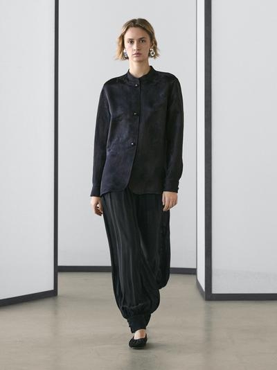 Massimo Dutti Рубашка с жаккардовым узором и свободным кроем