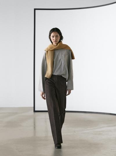 Massimo Dutti Джинсы со средней посадкой и широкими штанинами