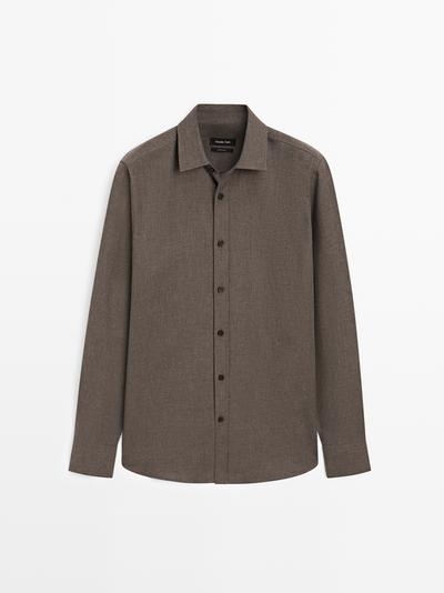 Massimo Dutti Рубашка REGULAR FIT в меланжевом стиле купить с доставкой.