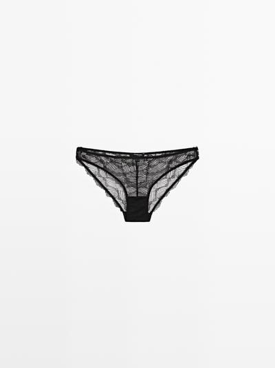 Massimo Dutti Благородные трусики с кружевными деталями купить с доставкой.