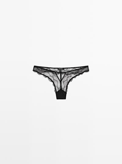 Massimo Dutti Кружевные трусики с вставкой из сетки купить с доставкой.