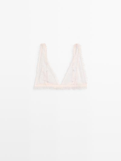 Massimo Dutti Кружевной лиф с эффектом потертости купить с доставкой.