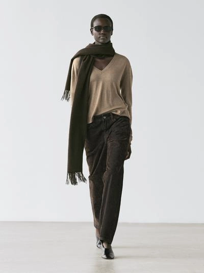 Джинсы прямого кроя с низкой посадкой MASSIMO DUTTI