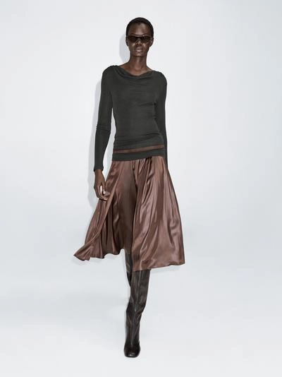 Футболка с длинным рукавом с драпированным воротником