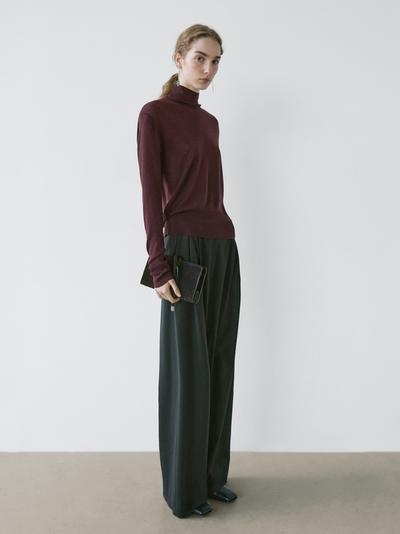 Massimo Dutti Свитер с высоким воротником PERKINS из 100% шерсти - STUDIO