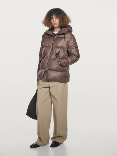 Massimo Dutti Пуховик настежь с блеском, 80% пух - 20% перо