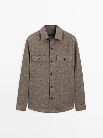 Рубашка OVERSHIRT с карманами и шерстяной подкладкой- Заказать в России