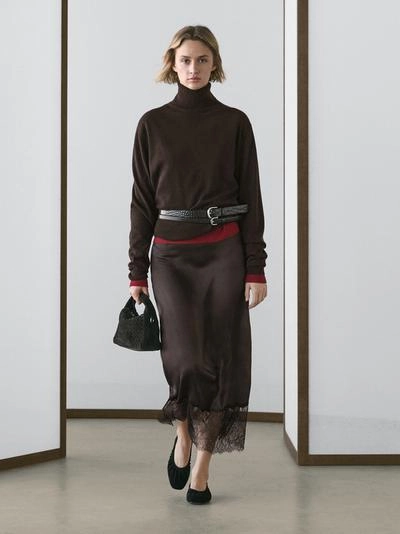 Юбка-миди с кружевными деталями- Заказать в России