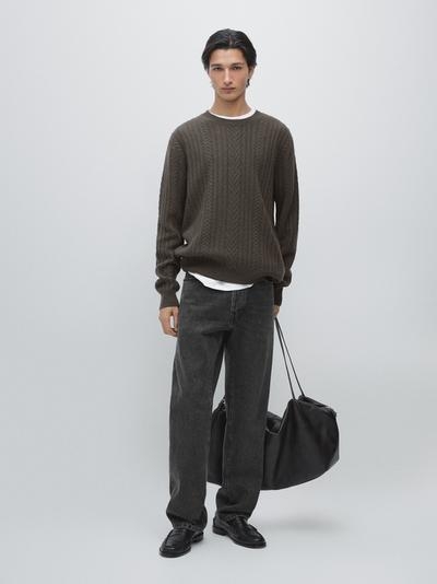 Massimo Dutti Свитер с узором из трикотажа