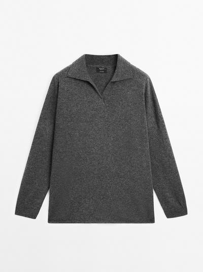 Massimo Dutti Кашемировый вязаный свитер OVERSIZE купить с доставкой.