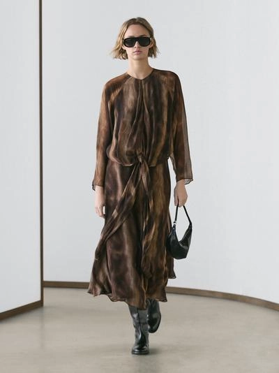 Платье с принтом животных из плавной ткани- Заказать в России