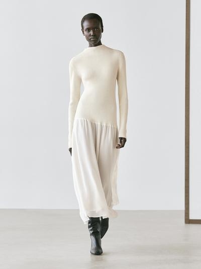 Massimo Dutti Платье с вязаным верхом и деталями купить с доставкой.