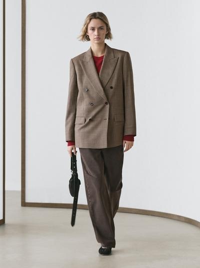 Massimo Dutti Пиджак из клетчатой ткани из 100% шерсти купить с доставкой.