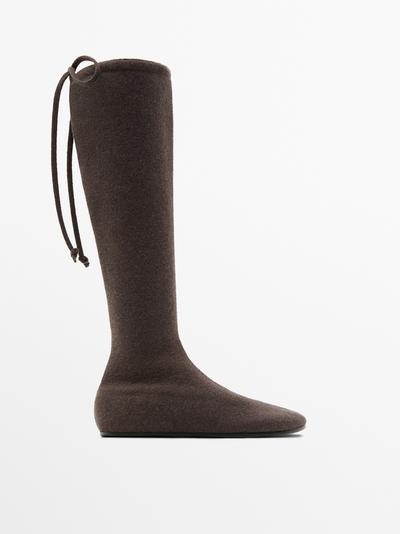 Massimo Dutti Сапоги до колена из кашемира