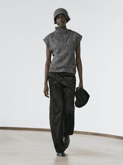 Massimo Dutti Жилет из меланжевого трикотажа с деталями воротника купить с доставкой.