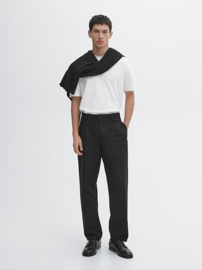 Massimo Dutti Футболка из мерсеризованного хлопка с короткими рукавами средней плотности купить с доставкой.