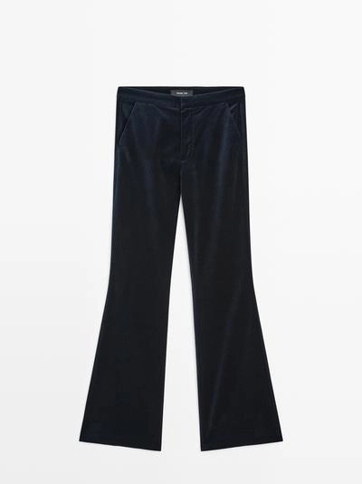 Брюки из бархата скинни-флэр- Заказать в России