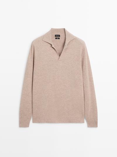 Massimo Dutti Вязаный свитер с V-образным вырезом из шерсти купить с доставкой.