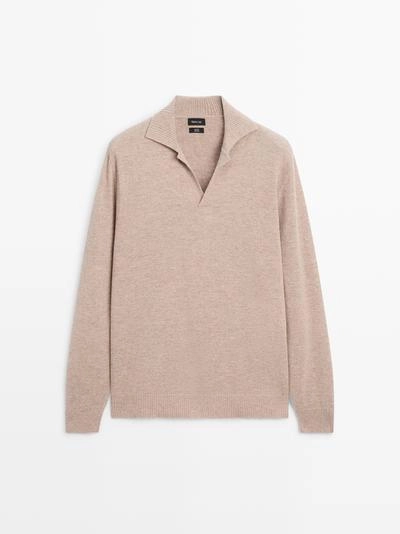 Вязаный свитер с V-образным вырезом из шерсти- Заказать в России