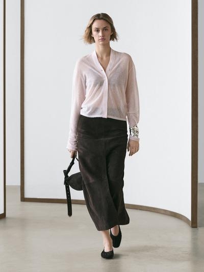 Massimo Dutti Кардиган из шерстяно-полиэстерного трикотажа