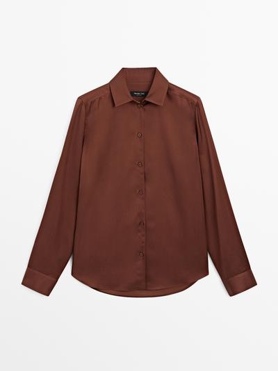 Massimo Dutti Рубашка из шелка с планкой
