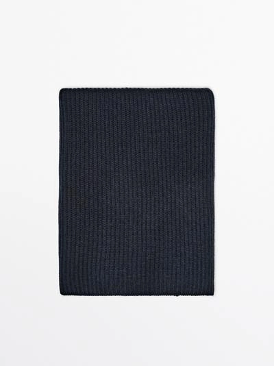 Шарф из 100% кашемира с ребристой фактурой