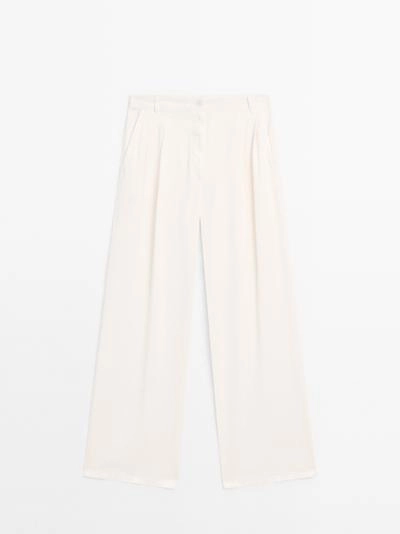 Брюки с широкими брючинами и двойными стрелками- Заказать в России