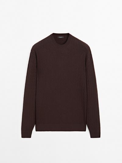 Massimo Dutti Свитер с косами из хлопкового микса купить с доставкой.