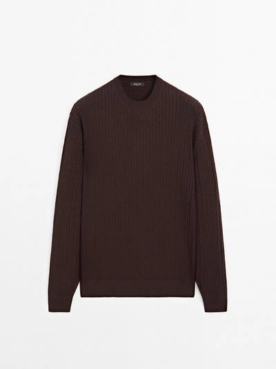 Свитер с косами из хлопкового микса- Заказать в России