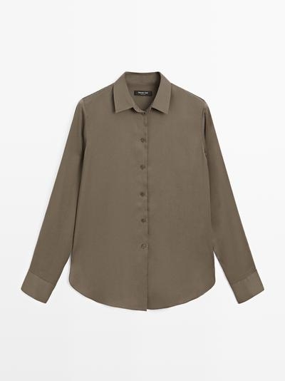 Massimo Dutti Рубашка с летящим воротничком купить с доставкой.