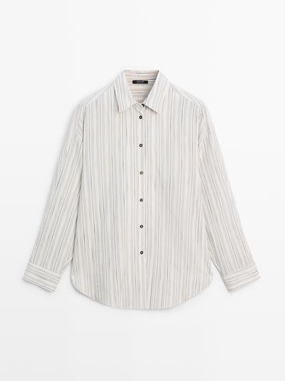 Massimo Dutti Рубашка с полосками из текстиля