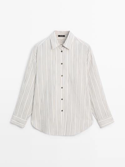 Рубашка с полосками из текстиля- Заказать в России