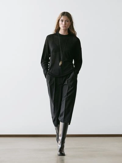 Свитер с крупным трикотажом из шерстяной смеси- Заказать в России