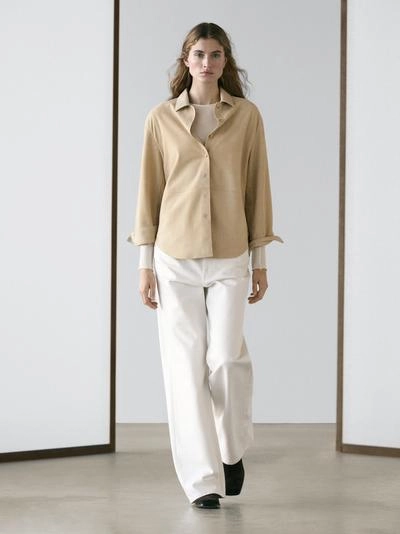 Рубашка из замши