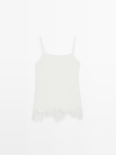 Massimo Dutti Топ-майка с кружевными деталями купить с доставкой.