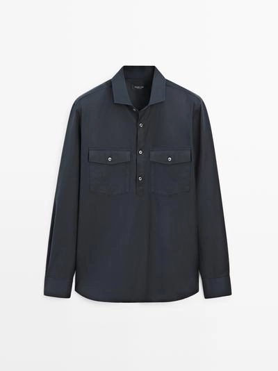 Рубашка из хлопка с карманами- Заказать в России