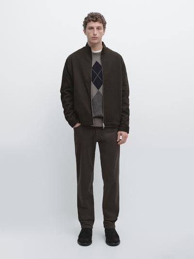 Massimo Dutti Кардиган с молнией из смесового хлопка