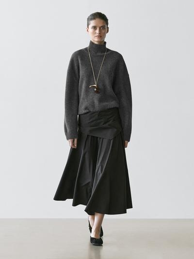 Massimo Dutti Юбка миди с деталями в виде платка