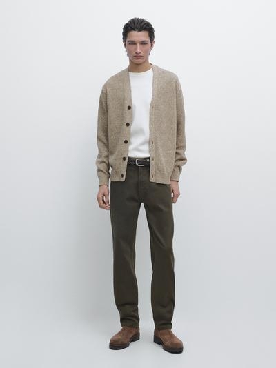 Massimo Dutti Кардиган из хлопкового трикотажа с пуговицами