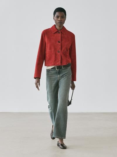 Massimo Dutti Короткая куртка из замши кожи