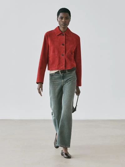 Короткая куртка из замши кожи- Заказать в России