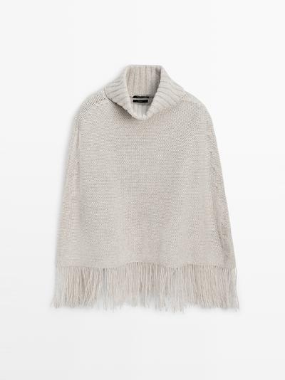 Massimo Dutti Пальто из 100% шерсти с деталями бахромы купить с доставкой.