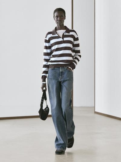 Massimo Dutti Джемпер в полоску из хлопкового трикотажа