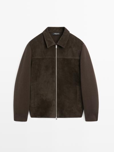 Massimo Dutti Куртка смешанного кроя с кожей из хлопка