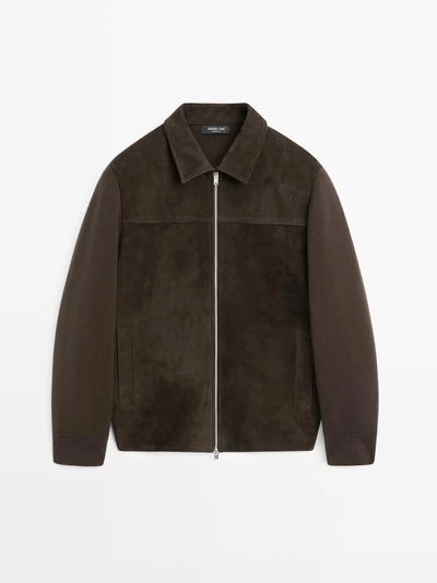 Куртка смешанного кроя с кожей из хлопка